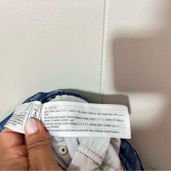 Abercrombie Fitch Jeans The'90s Slim Straight Ultra High Rise Criss Cross SZ 32 - Picture 9 of 9